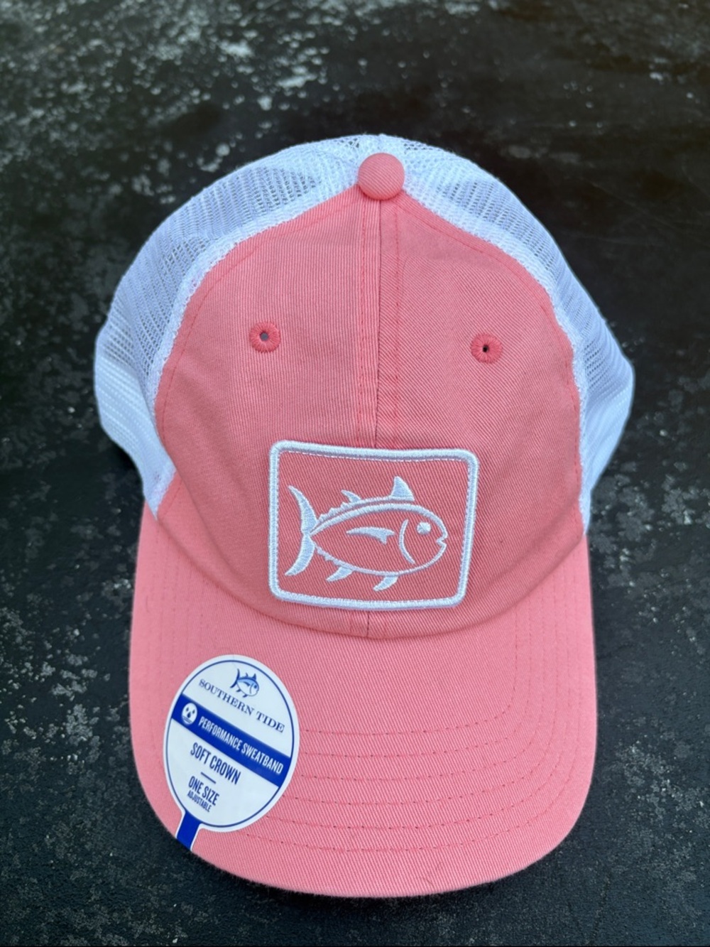 Southern Tide Pink & White Fish Trucker Hat - Picture 7 of 9
